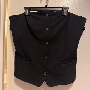 Anthropologie Strapless Suiting Top